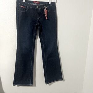 Rare Chivas Sz 11 Blue Flare Wide Leg Jeans Denim Embroidery Game Statement NWT